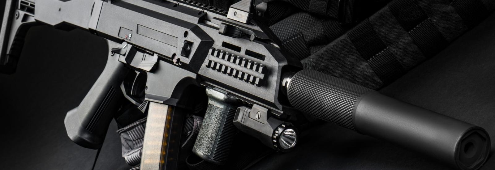 Submachine gun shooting